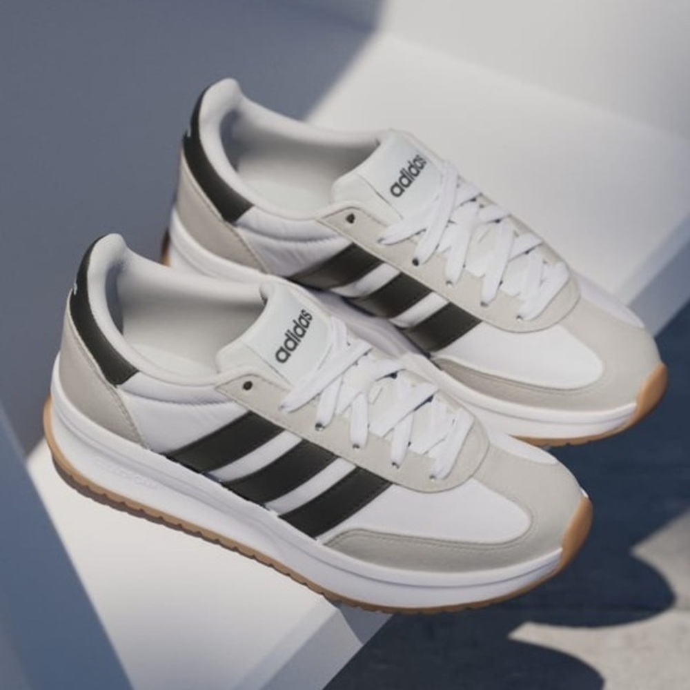 Adidas Kids Run 70s 2.0 White Black Sneakers Shoes 3.5